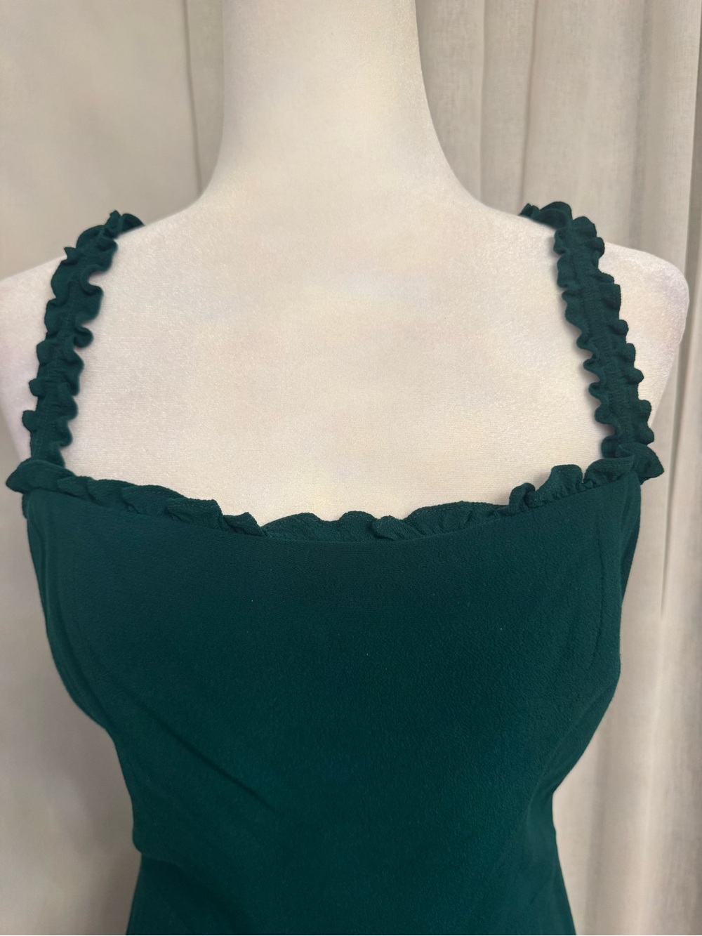 Reformation Emerald Green Flirty Bodice Midi Dress - Picture 4 of 10
